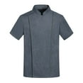 thumbnail image 1 of Chef Outfit Unisex Chef Jacket Button Down Solid Classic Restaurant Kitchen Work Clothes,Z01-Grey,XL, 1 of 4