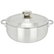 ALUMINUM CALDERO STOCK POT by Chef Pro, Durable Aluminum, Superior Cooking Performance for Even Heat Distribution, Perfect For Serving Large/Small Groups, Riveted Handles, Commercial Grade, 5.1 Quart