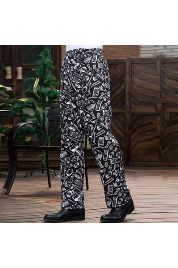 Chef Pants Cooking Pants Restaurant Kitchen Food Service Work Uniform Pants with Pockets