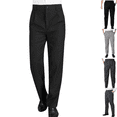 thumbnail image 1 of Chef Pants Men Trendy Casual Striped Elastic Waist Work Pant Lightweight Comfy Regular Fit Work Uniform with Pockets Black 3XL, 1 of 3