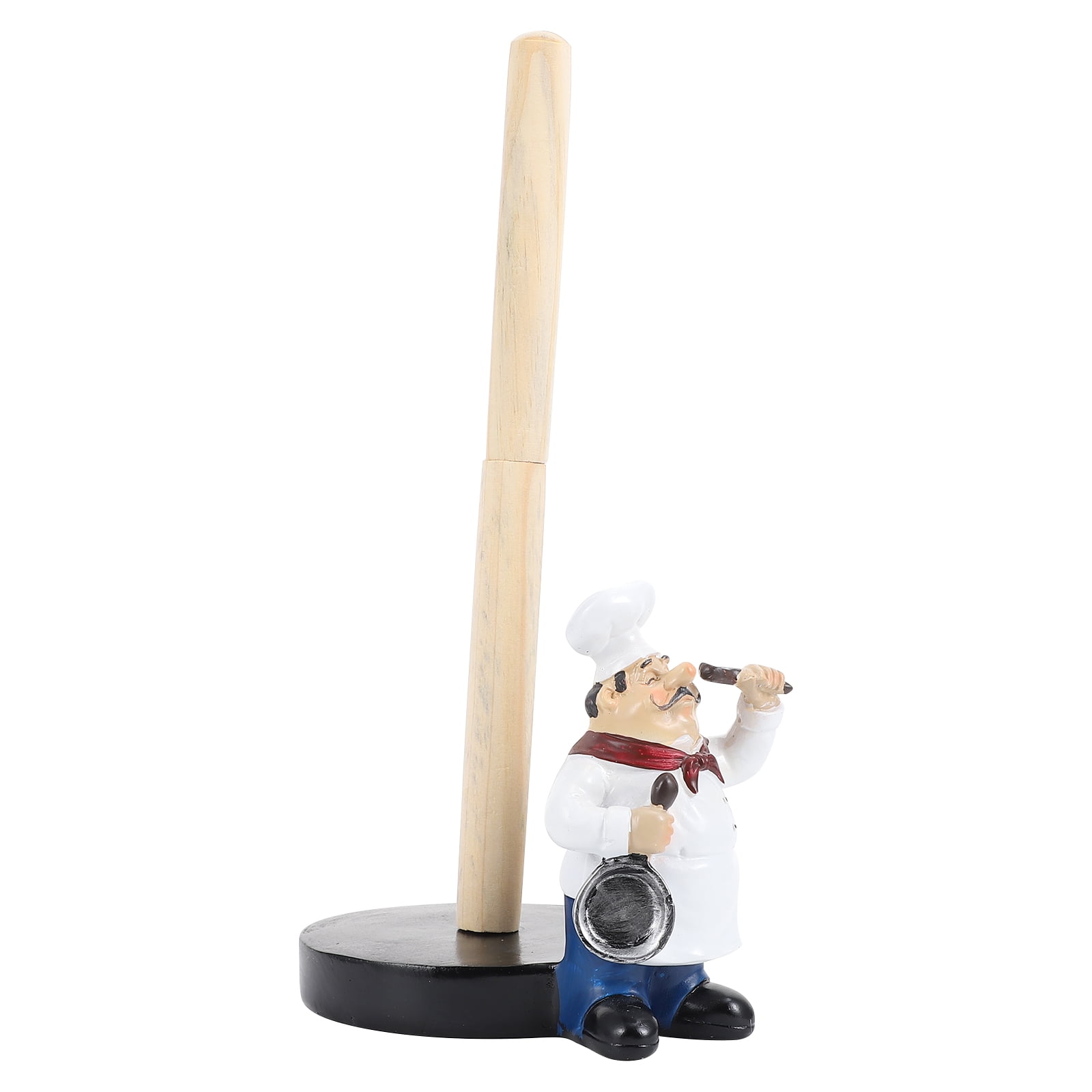 Chef Paper Towel Holder Tissue Rack Resin Crafts Countertop Stand Metal