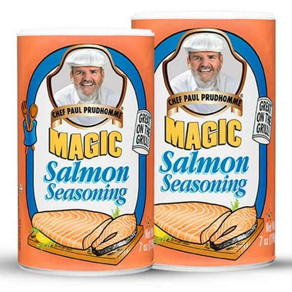 Chef Paul Magic Seasonings YYF14 Blends Salmon Magic Seasoning | Salmon Seasoning with Herbs & Spices | Seafood Seasoning for Cooking | Fish Blend | Kosher & Halal Certified | 7 oz (Pack of 2)