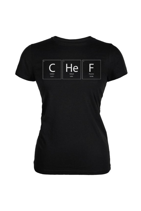 Chef Periodic Table Black Juniors Soft T-Shirt