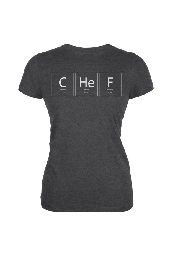Chef Periodic Table Dark Heather Juniors Soft T-Shirt