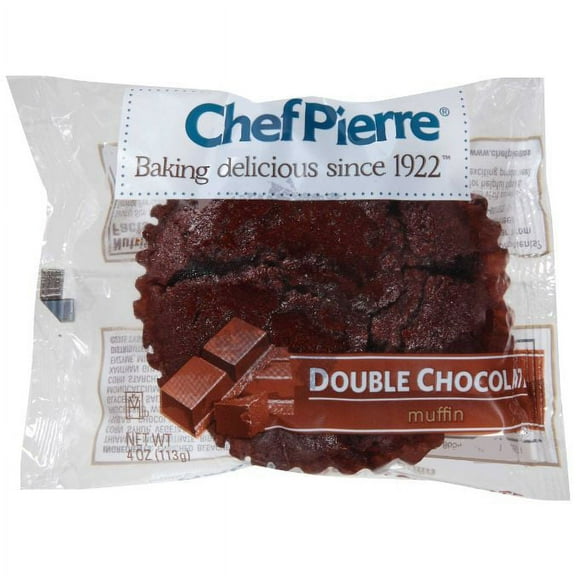Chef Pierre Double Chocolate Chunk Muffin, 4.75 Ounce - 24 per case.
