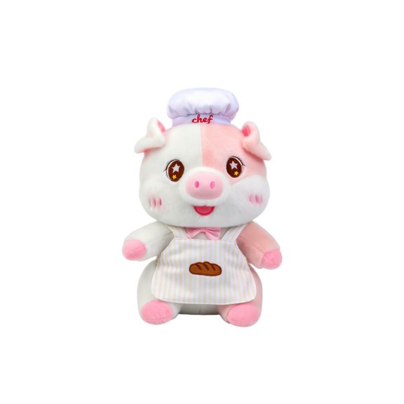 Chef Pig Stuffed Animal Plush Toy, Soft Pig in Chef Hat and Apron, Cute Baking Piggy Chef Toy, Cuddly Soft Stuffed Animal, for Bedroom Desk Sofa Playtime and Display, Fun Gift for Boys and Girls
