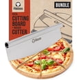 thumbnail image 1 of Chef Pomodoro 14" Pizza Cutter and Round Serving Board Set | Professional Stainless Steel Food Slicer with Wooden Board | Perfect for Slicing, 1 of 4