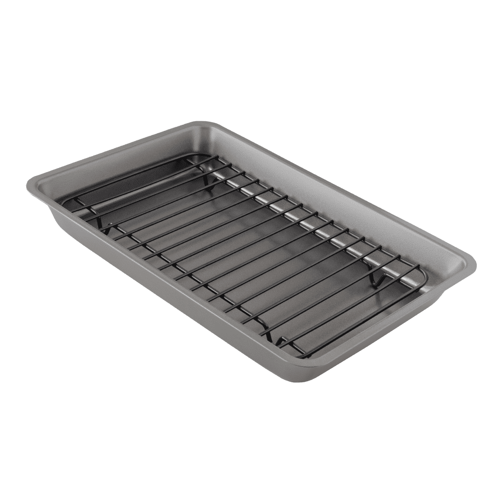 Nonstick Carbon Steel Small Roasting Pan Roaster with Flat Rack