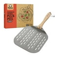 thumbnail image 1 of Chef Pomodoro Perforated Aluminum Metal Pizza Peel with Foldable Wood Handle (12 inch) 12 x 14 x 0.06 inches, 1 of 7