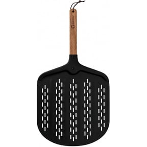 Chef Pomodoro Pizza Peel 12 Inch, Perforated Non Stick Pizza Peel with Wood Handle, Premium Pizza Spatula Paddle for Baking Homemade Pizza, Sourdough Bread and Artisan Breads (12 inch)