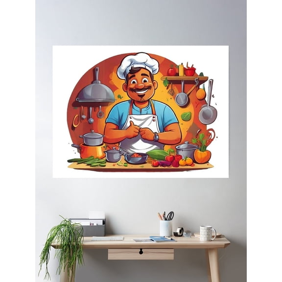 Chef Poster Wall Art, Modern Wall Decor For Living Room Bedroom, 12x18 UNFRAMED