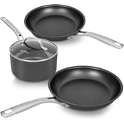 Chef Power 4 Pcs Pots and Pans Set, Hard Anodized Cookware Set, Nonstick Pan, Fit Induction, Oven, Dishwasher, Stainless Steel Handle, Essential 4 Pieces