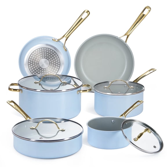 Chef Power Stars 10 Piece Induction Compatible Aluminum, Ceramic Cookware Set