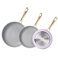 thumbnail image 1 of Chef Power 3 Piece Induction Compatible Ceramic Non Stick Cookware Set, Light Purple, 1 of 4