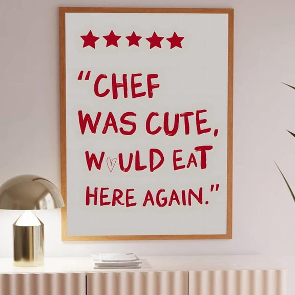 Chef Quote Kitchen Art for Home or Cafe Unframed Paper Print