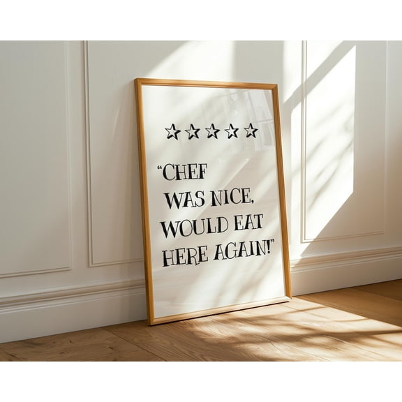 Chef Quote Kitchen Minimalist Home Wall Decor
