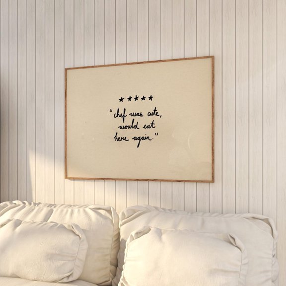 Chef Quote Kitchen Wall Art Hand Drawn Decor Living Room Bedroom Office