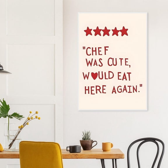 Chef Quote Poster – Kitchen Wall Art For Foodies, Stretched Canvas Size 12x18