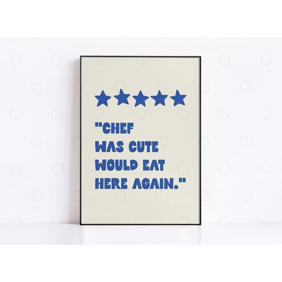Chef Quote Retro Kitchen Wall Art, Stretched Canvas 12x16in