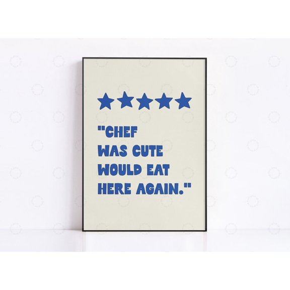 Chef Quote Retro Kitchen Wall Art, Unframed Canvas 16x20in