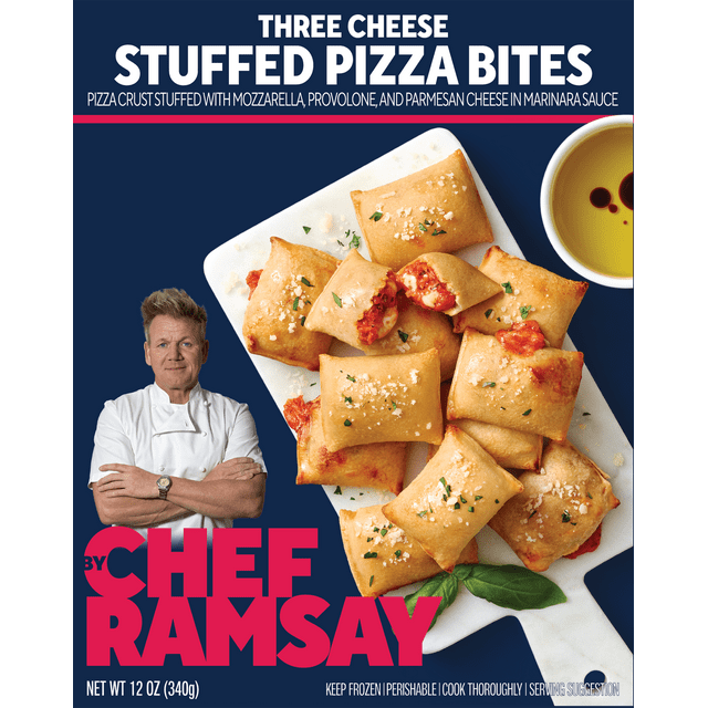 Chef Ramsay Three Cheese Stuffed Pizza Bites, Frozen Snack and