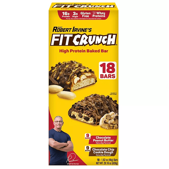 Chef Robert Irvine's FITCRUNCH High Protein Baked Bars, Variety Pack 18 ct.