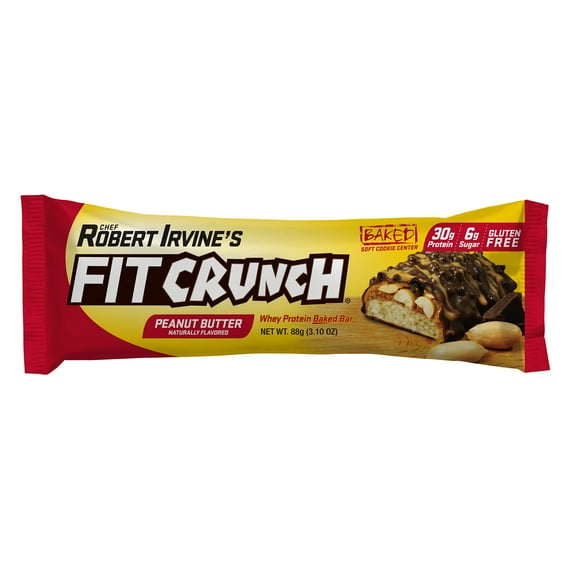 Chef Robert Irvine's FITCRUNCH Peanut Butter, High Protein Baked Bar, 30g Protein, 3.1 oz., 1ct