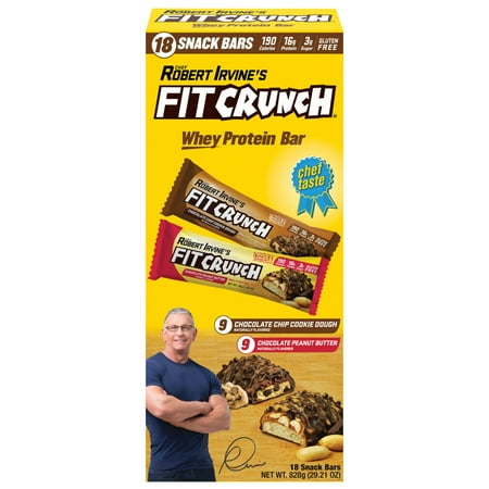 Chef Robert Irvines FITCRUNCH High Protein Bars Variety 1.62 Ounce (18 Count)