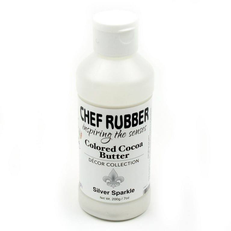 Chef Rubber Cocoa Butter, Dcor Collection - Silver Sparkle, 7 Ounce 