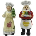 thumbnail image 1 of Chef Santa & Mrs. Claus Christmas Figurines Set of 2-5'' Hand-Painted Resin Holiday Xmas Decor for Kitchen, Mantel & Gifting - Festive, Durable Collectibles (White Chef), 1 of 15