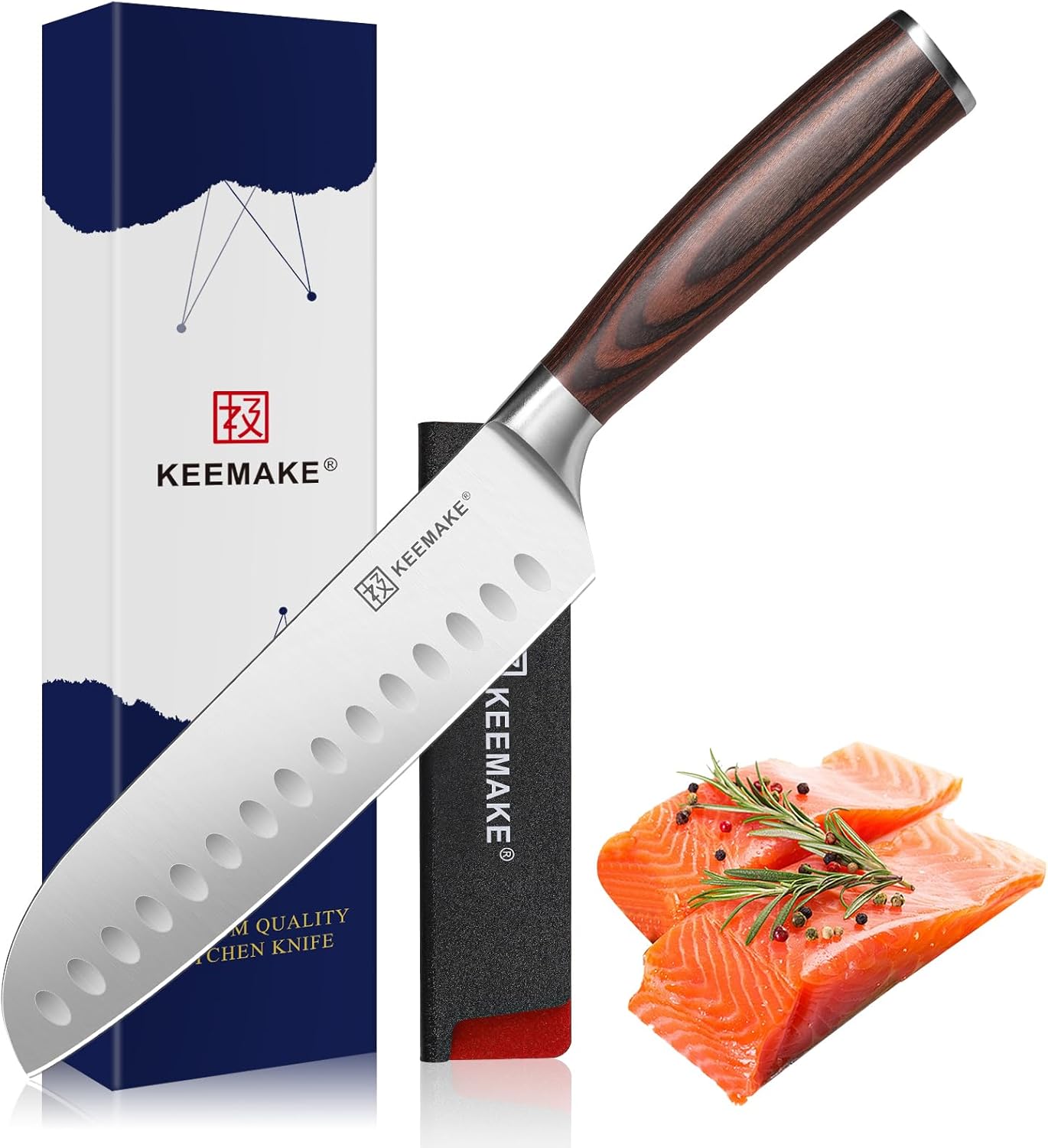 Ultrasharp Kitchen Chef Santoku Knife - 7 Inch Ultra Sharp Kitchen Knife with Stainless ...