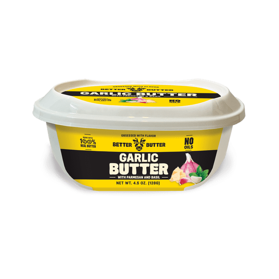 Better Butter Garlic Parmesan Basil Gourmet Spread Full Size Ready to Eat 4.5 oz
