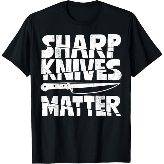 Chef Sharp Knives Matter Funny Cook Culinary Vintage T-Shirt