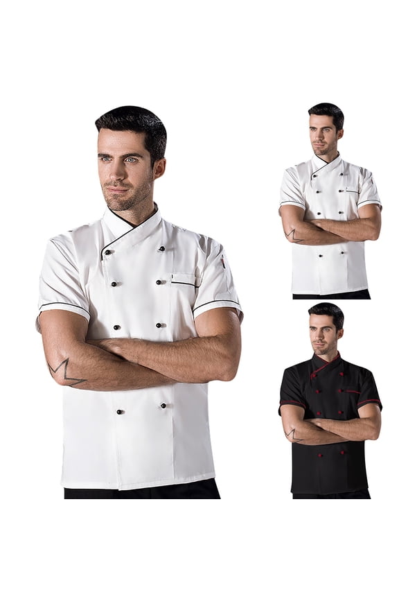 Chef Shirts for Men Chef Coat Restaurant Kitchen Chef Uniform Chef Jacket for Restaurant Kitchen Staff and Comfortable Culinary Apparel,White,XXXL