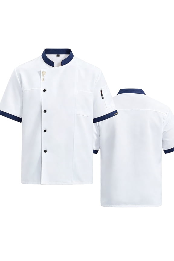 Chef Shirts For Women Men Short Sleeve Chef Coat Lightweight Breathable Summer Kitchen Uniform With Pockets Moisture Wicking Bakery Restaurant Cooking