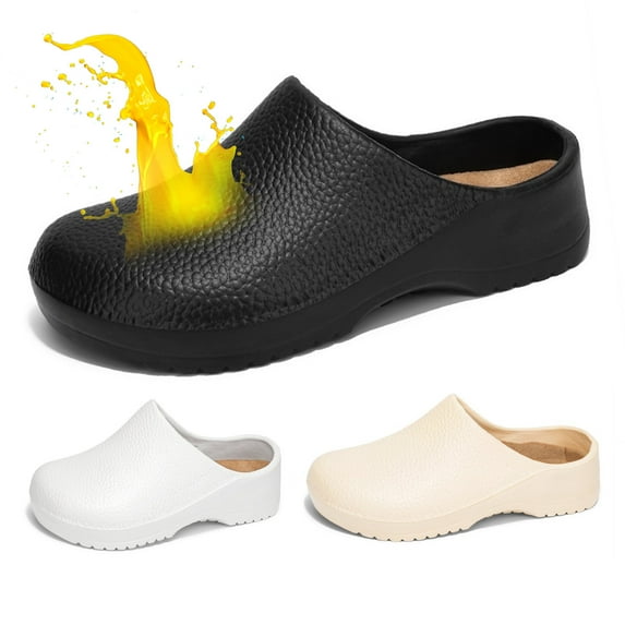 Chef Shoes Men Non Slip Kitchen Shoes Ladies Work Clogs – Premium Men's Casual Flat Chef Safety Shoes for Every Chef & Gardener, Slip-On & Breathable