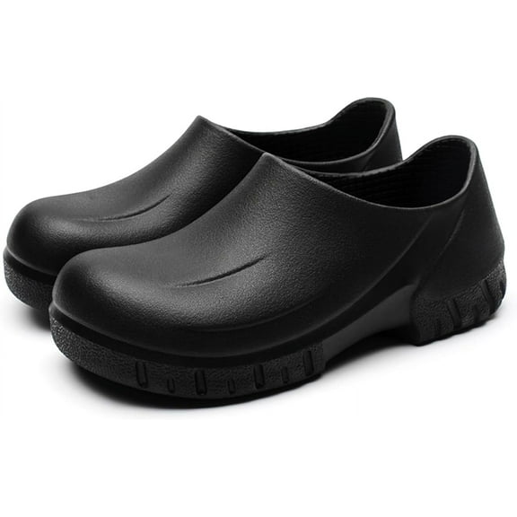 Chef Shoes Men, Non Slip Oil Water Resistant Safety Comfortable Work Shoes for Men Women Nursing Kitchen Garden Restaurant Food Service Black Clogs