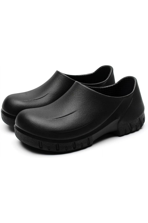 Chef Shoes Men, Non Slip Oil Water Resistant Safety Comfortable Work Shoes for Men Women Nursing Kitchen Garden Restaurant Food Service Black Clogs