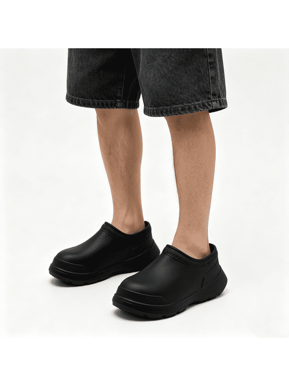Chef Shoes for Women and Men Comfortable Work Shoes with Wide Toe Slip On Garden Clogs Waterproof Kitchen Clogs Closed Toe Food Service Nurse Shoes