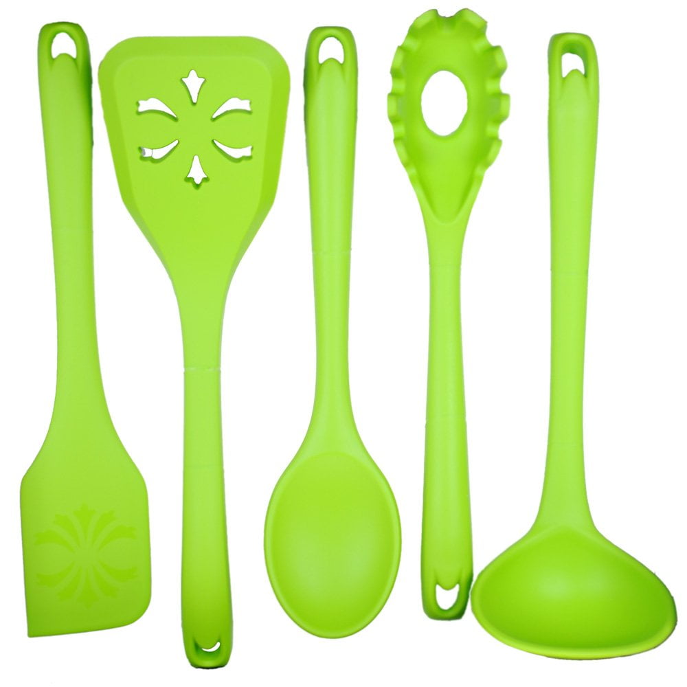 Green Silicone 5-Piece Heat-Resistant Kitchen Utensil Set