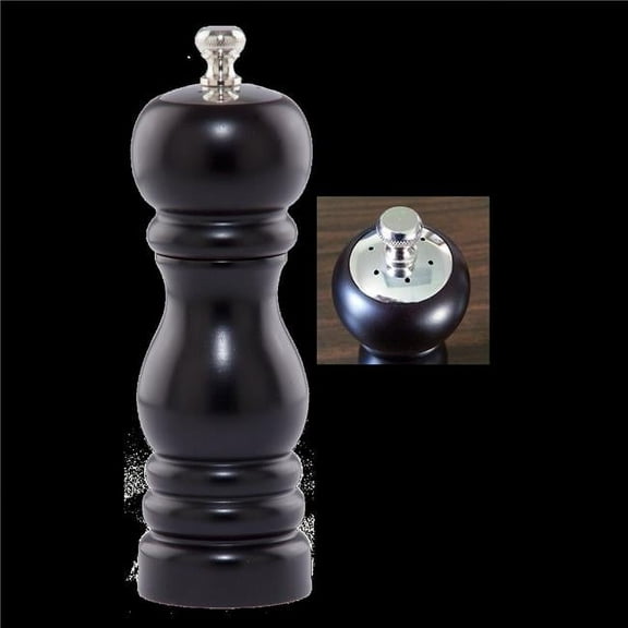 Chef Specialties 6.5 in. Duo Pepper Mill & Salt Shaker Combo, Matte Ebony Black
