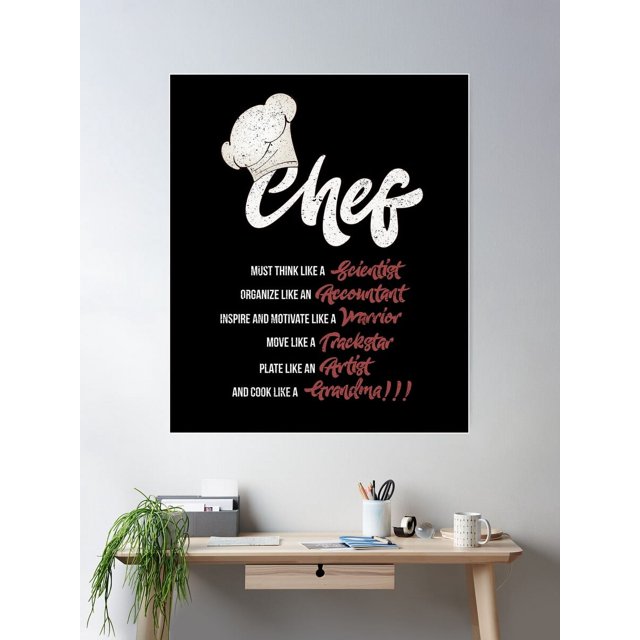 Chef Statement Poster Wall Art, Modern Wall Decor For Living Room ...