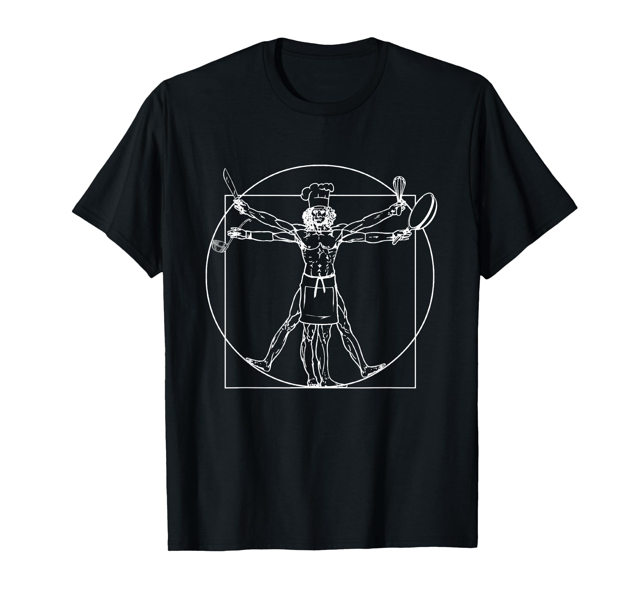 Chef T-Shirt Vitruvian Man Da Vinci Funny Cooking Gift Chef T-Shirt Vitruvian Man Da Vinci Funny Cooking Gift
