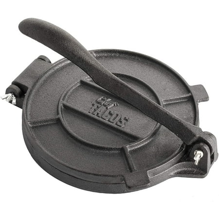 Chef Tacos Authentic Cast Iron Tortilla Press, 8 inch, Pre-Seasoned for a Flavorful, Fresh, Warm Corn or Flour Tortilla