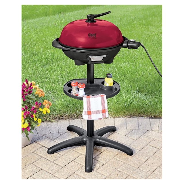 Chef Tested Electric Grill Indoor/Outdoor Use, Removable Cast Aluminum