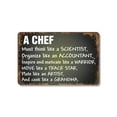 thumbnail image 1 of A Chef Think Like Scientist Cook Like Grandma 8 Inch x 12 Inch Novelty Plastic Sign Durable Weatherproof UV Protected Perfect for Kitchens Fun Gift for Cooks and Chefs Crafted in the, 1 of 5