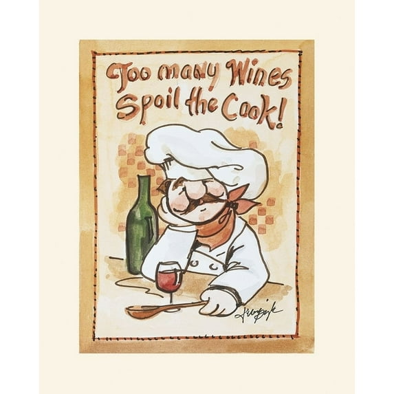 Chef Too Many Wines Poster Print by Unknown Unknown 22014