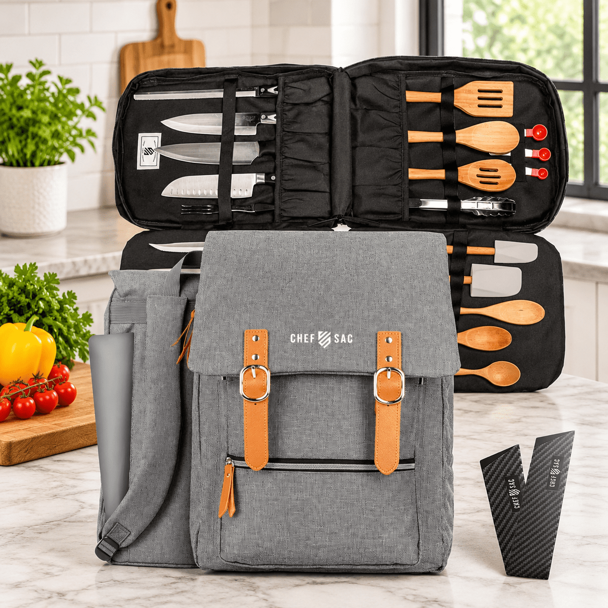 Chef Tool Carrying Bag, Heather Gray, 17.80 x 12.91 x 4.09 Inches ...