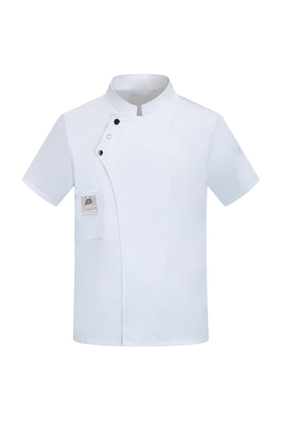 Chef Uniform Sleeved Men's Clothing Catering Work Uniform Back Kitchen Uniform Men's Top Chef Men's blouse Comfortable Button Closure - Kitchen,Restaurant,Hotel Uniform
