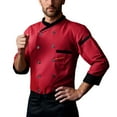 thumbnail image 1 of Chef Uniform for Women Unisex Chef Coat for Men Women Classic Hotel Restaurant Work Shirt Uniform,Red,XXL, 1 of 5